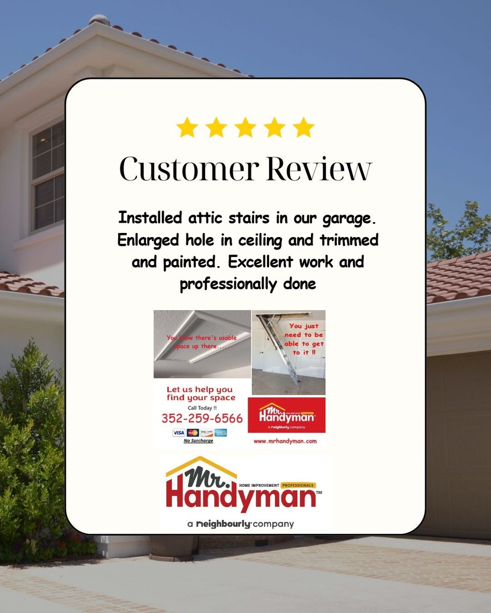 MrHandymanCFL's tweet photo. A Five Star Friday with a little extra space!!
We can help with that need for some extra storage...... https://t.co/ztep9j9tP2
