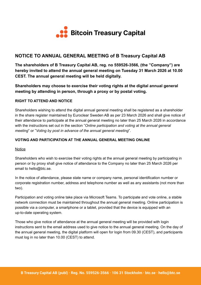 Bitcoin Treasury Capital tweet media