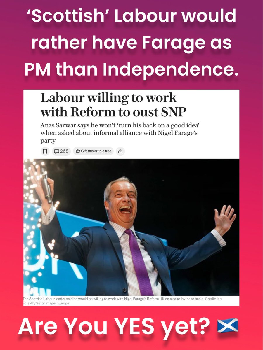 <a href="/SkyNews/">Sky News</a> In England Labour say Reform and the Tories are a threat, in Scotland they work with them both, to thwart the will of the Scottish people. 

The many faces and lies of Labour.

They deserve all of the annihilation coming their way in May and beyond.