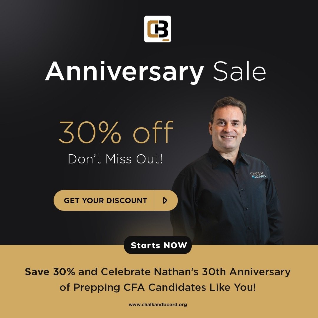 ChalknBoard's tweet photo. Celebrating 30 years of Nathan Ronen’s teaching career.
30% OFF Level II & Level III programs.
Live now.
https://t.co/0um8D3Gbs2
#CFALevel2 #CFALevel3 #CFA https://t.co/qb1p18npCa