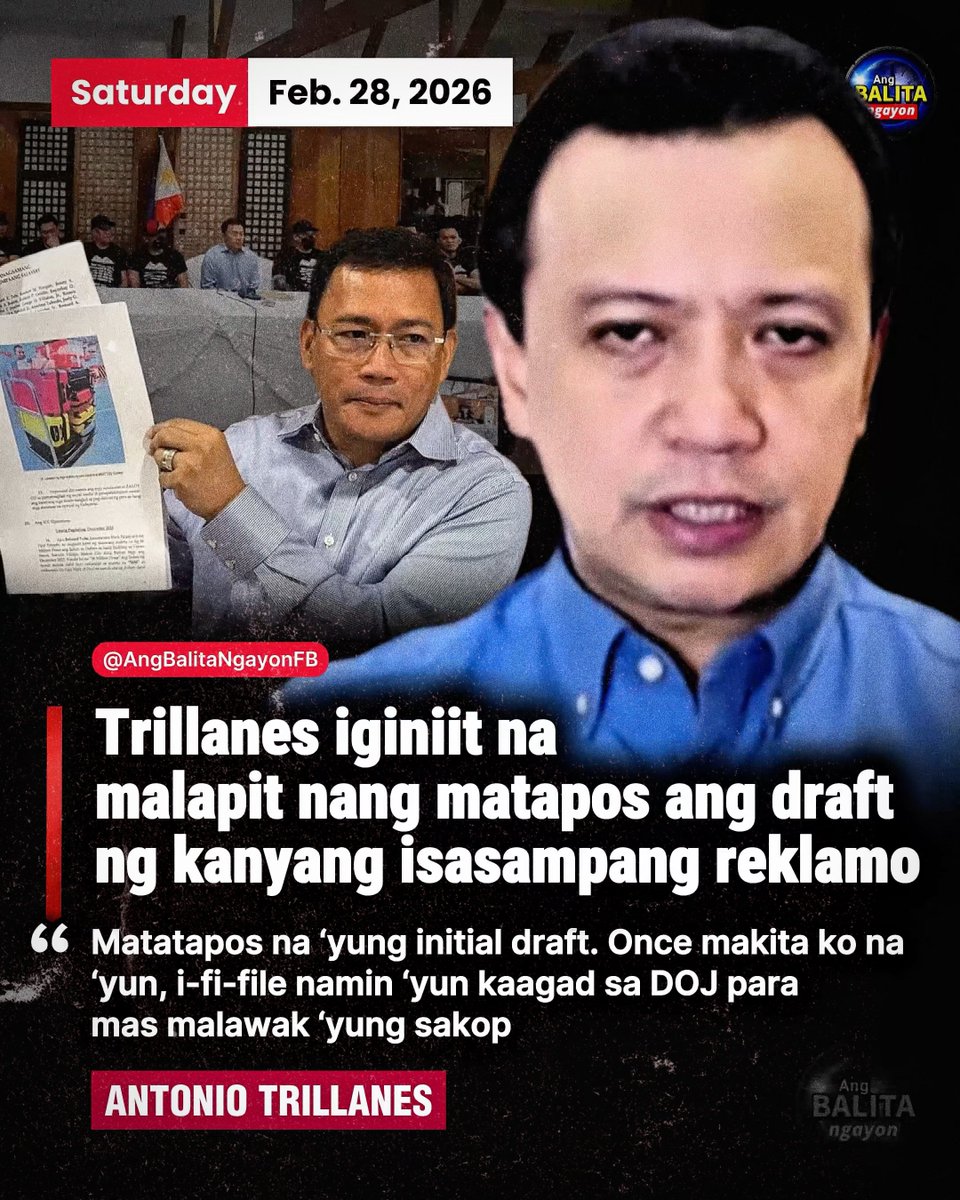 TRILLANES, IGINIIT NA MALAPIT NANG MATAPOS ANG DRAFT NG KANYANG REKLAMO

Maghahain umano ng reklamong cyberlibel at iba pang kasong kriminal si  Antonio Trillanes laban sa 18 dating sundalo, gayundin sa kanilang abogado na si Atty. Levito “Levi” Baligod.

Ayon kay Trillanes,