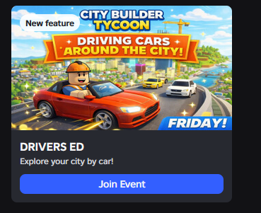 The new cars feature is live and the event is happening NOW!

Join the game to check it out!  Leave a reply if you want to see driving cars in Tiny Town 2 next!!

ttps://www.roblox.com/events/6243222672767713911

#Roblox #RobloxDev