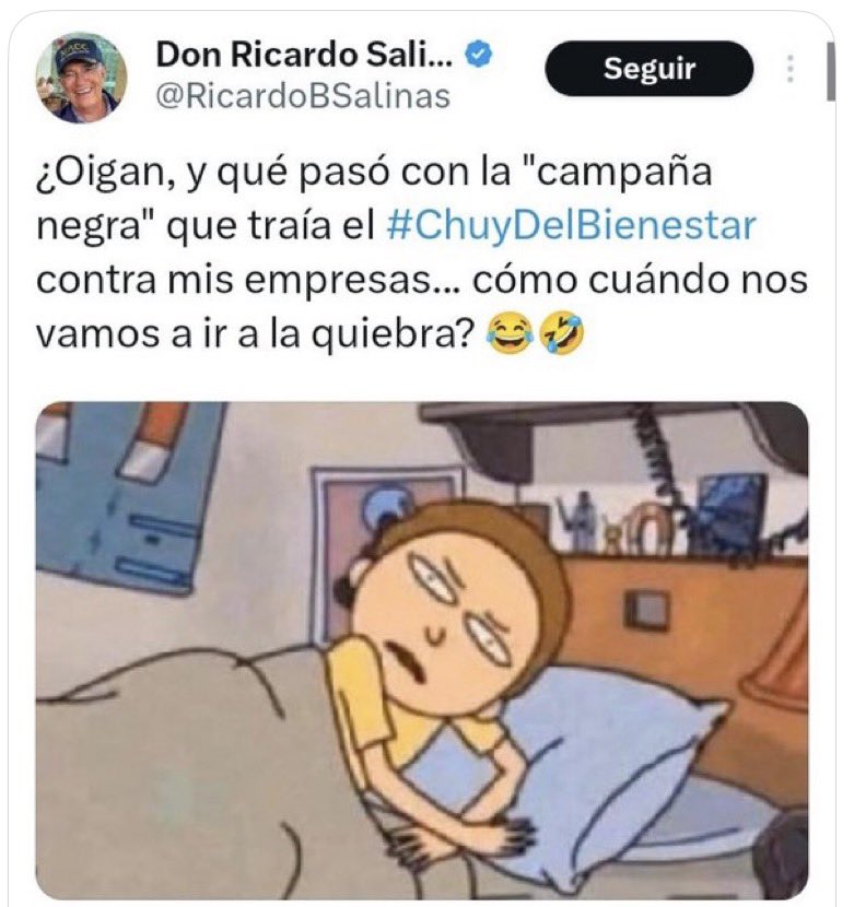 ¡Bravo, Don Ricardo, qué sincronía divina del destino!
Hace exacto un año te retorcías de risa en la cama, mofándote de la “quiebra” que te auguraban los del pueblo organizado… y hoy TV Azteca solicita el concurso mercantil voluntario, pidiendo auxilio judicial para no hundirse