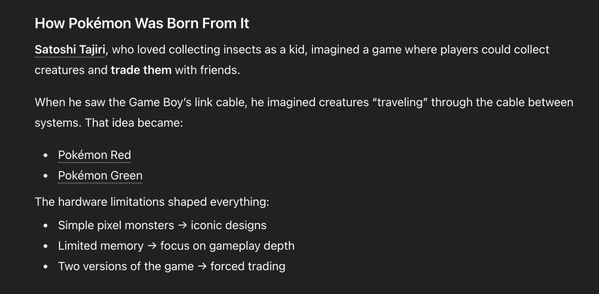 How has this not ran yet? So many Pokemon runners throughout the past few months.. 

The $GAMEBOY didn’t just run Pokémon — it inspired it.

When Satoshi Tajiri saw the Game Boy’s Link Cable, he imagined creatures traveling between systems. That idea became Pokémon Red and