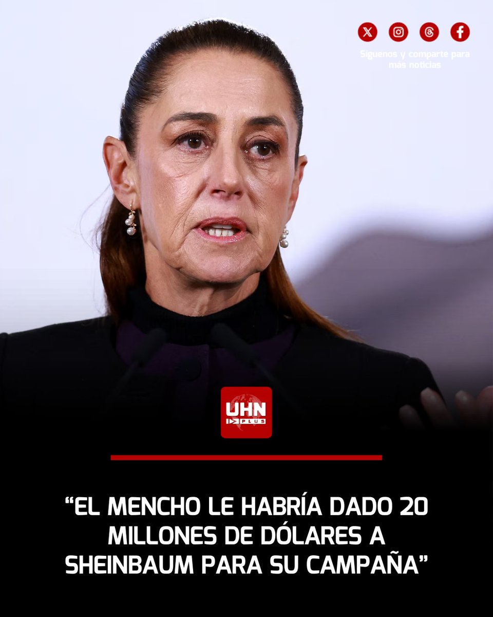 BOMBAZO 🚨 el Mencho le habría dado 20millones de dólares a la presidenta de México 

<a href="/unhilo/">Dani Supreme</a>