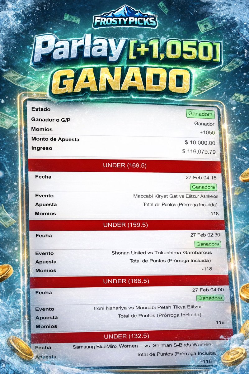 Buenos días ☀️ familia! 

🗣️ SE LES DIJO! 

[+1,050] al bolsillo, DESTROZAMOS LAS NOCTURNAS Y ESTAMOS DE VUELTA CARAJO ☃️😤❄️