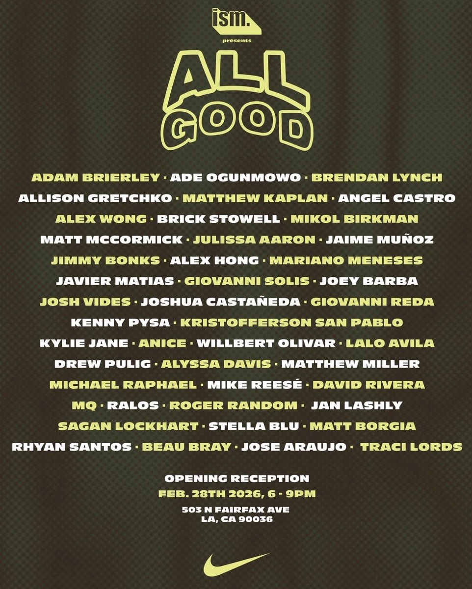 🚨⛸️ Tomorrow/Saturday!  My newest painting “Skating To MacArthur Park” will make its debut at <a href="/ism/">Institute for Supply Management</a>.publishing ‘s curated group show ‘ALL GOOD’ during LA Art Week.  Pull up!  503 N. Fairfax Los Angeles. 6-9pm