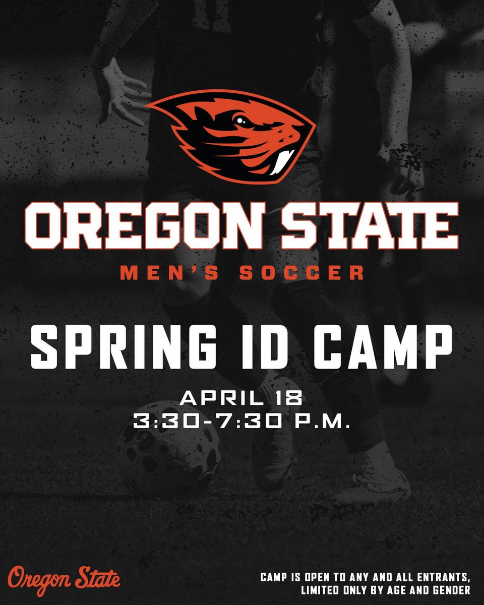 BeaverMSoccer's tweet photo. Registration is open for our Spring ID Camp. See you in Corvallis this April! 

Register Here: 👉 https://t.co/gewqw3JULj https://t.co/VW5gjrKoP7