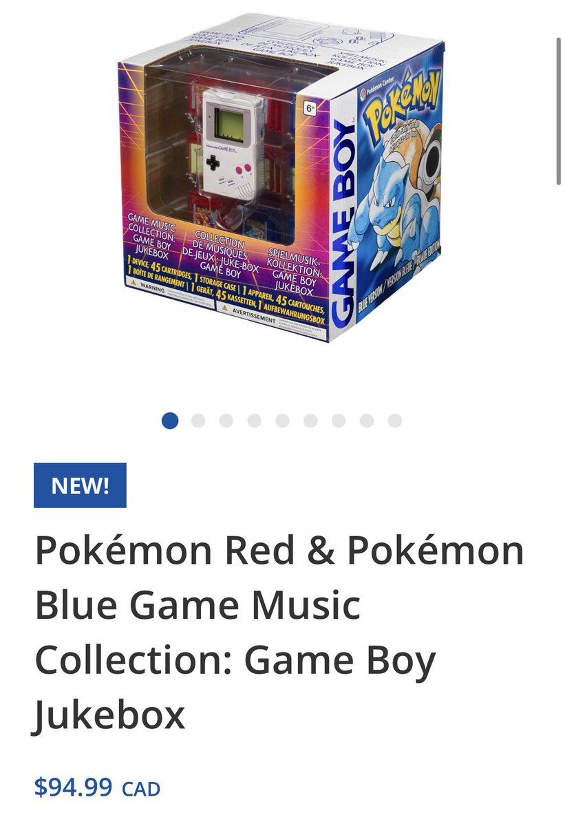 カナダのポケモンセンター(オンラインのみ)で、ポケモン赤・青 GAME