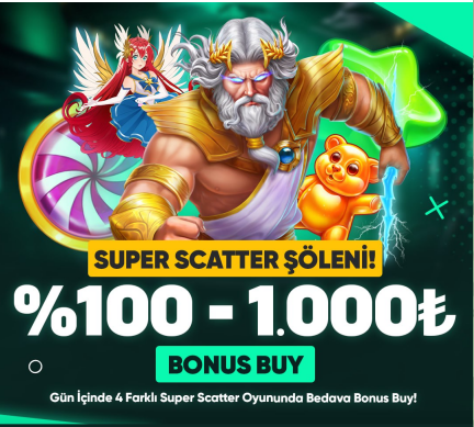 ⚡️ SUPER SCATTER ŞÖLENİ BAŞLADI!

💎 1.000₺ Değerinde Bedava %100 Bonus Buy

🔥 Gün içinde 4 farklı Super Scatter oyununda bedava bonus buy ile şansını dene!

🍬 Sweet • 🔥 Gates • 🔥 Starlight • 🚀 Sugar