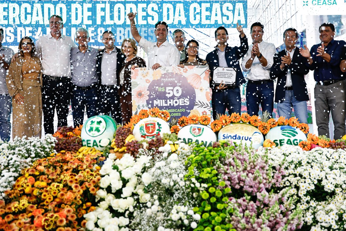 Vamos investir R$ 50 milhões no Novo Mercado de Flores da Ceasa, para impulsionar produtores, fortalecer o comércio e movimentar a economia da região Sul de Curitiba. Seguimos investindo para gerar oportunidades e desenvolvimento.