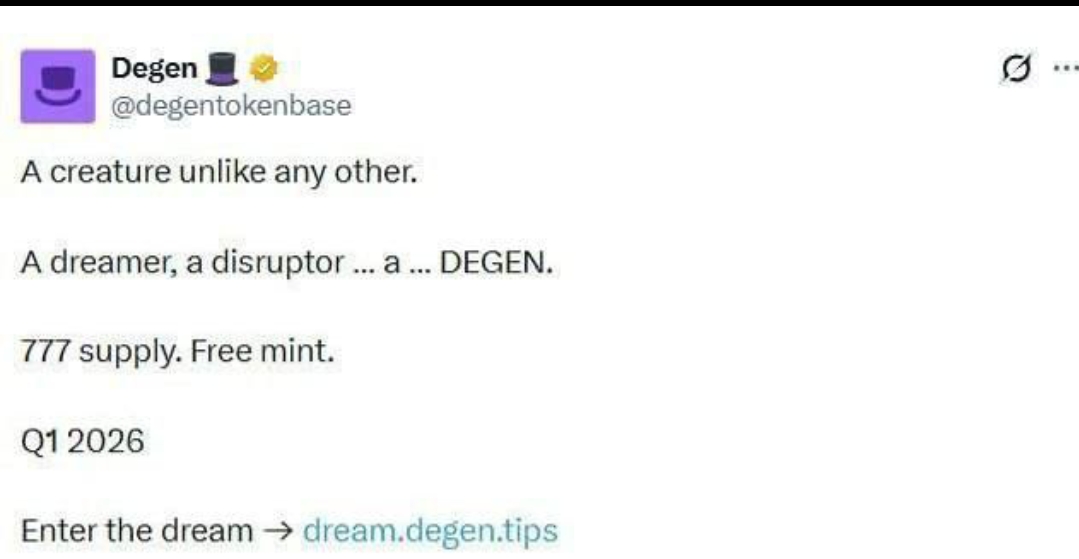 Redoy1111's tweet photo. Degen 777 NFT🔥

Event Link:https://t.co/C9cjDXpvvI

Connect With Twitter
Connect Wallet Complete Task 
Spin &amp; Win WL Done

Total Supply 777 Mint Cost Free
Timeline: Q1 2026 https://t.co/XBSJot3rQm