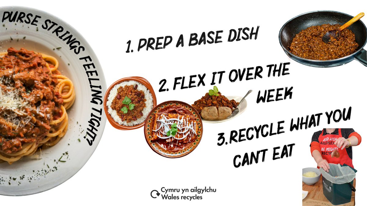 WalesRecycles's tweet photo. The average household of four is wasting £83 a month from food waste 💸😰

💡Save time &amp; money: plan a base dish, cook extra, flex it throughout the week. This is meal prep on easy mode! 🫶

Supercharge your leftovers and win a Welsh adventure - visit: https://t.co/8aHqKtKX61 https://t.co/R8pN7pUaVH