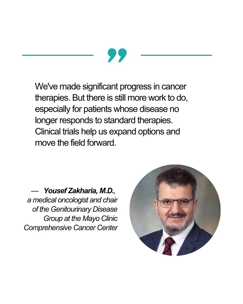 MayoClinic's tweet photo. Cancers of the reproductive and urinary organs, known as genitourinary cancers, affect millions of people worldwide each year. At Mayo Clinic, Yousef Zakharia, M.D., a medical oncologist and chair of the Genitourinary Disease Group at the Mayo Clinic Comprehensive Cancer Center, leads clinical research aimed at improving outcomes for patients with kidney, bladder and prostate cancers.

Learn more: https://t.co/JK6Dx5ZbOd
