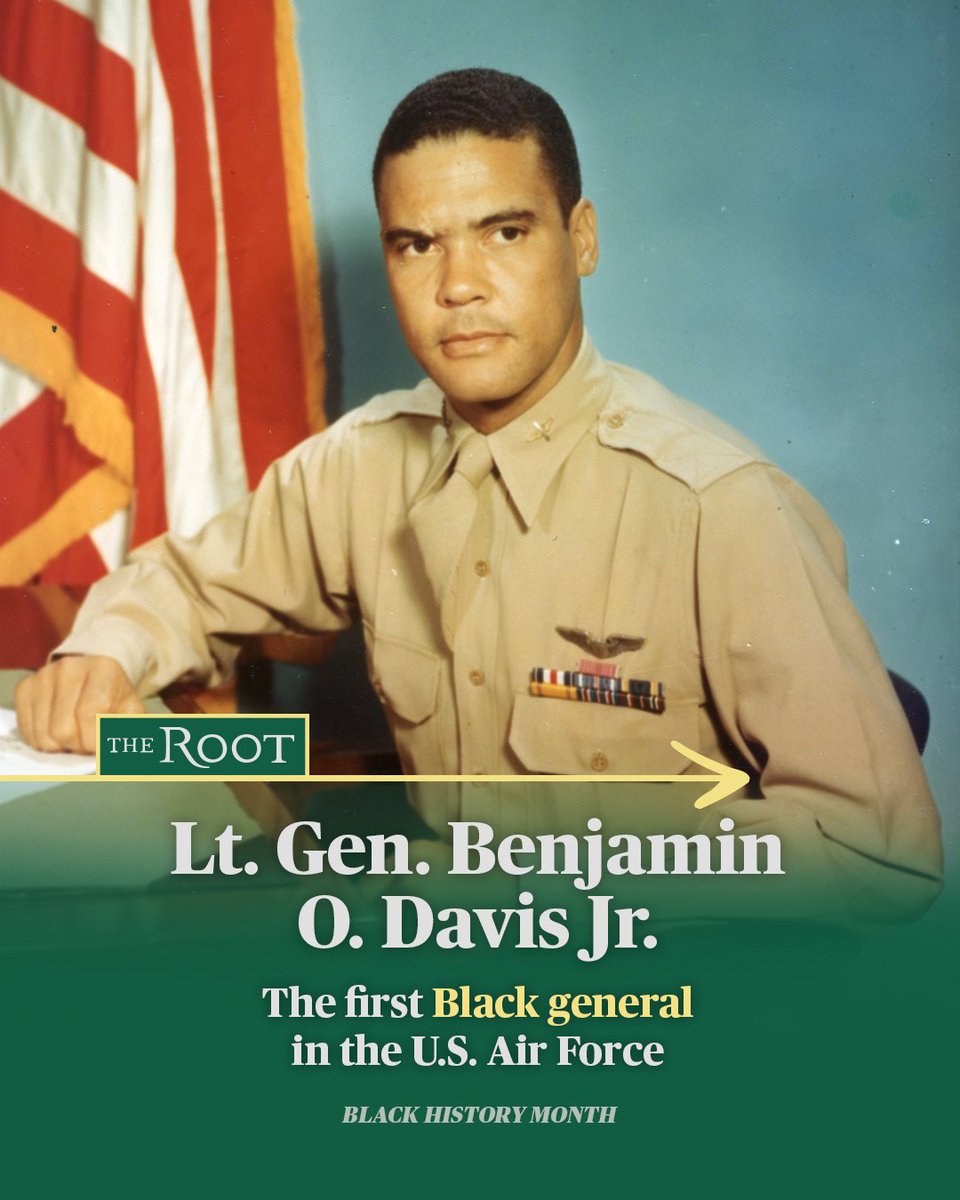 TheRoot's tweet photo. Benjamin O. Davis Jr. was instrumental in integrating the U.S. Air Force, becoming its first Black general. https://t.co/0ENlNqMzT8