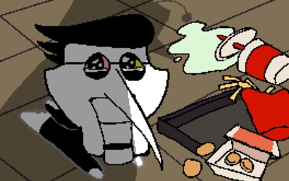 PannyaVT's tweet photo. Returning to Deltarune with Crow! Not excited to deal with this EX big shot... Come join us! 🧡 https://t.co/o3S1sPqTTq