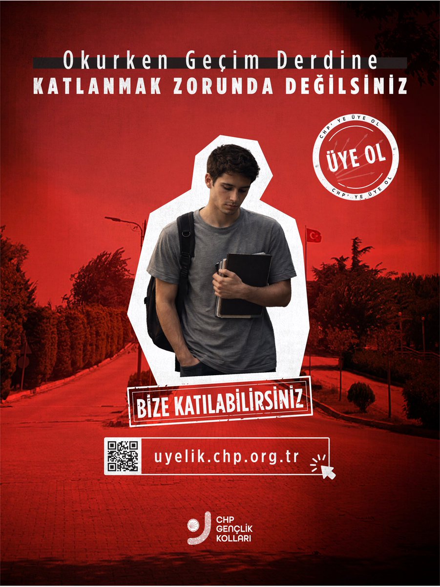Okurken çalışmaya, geçim derdini düşünürken eğitimini aksatmaya #KatlanmakZorundaDeğilsiniz

Bize Katılabilirsiniz.
uyelik.chp.org.tr