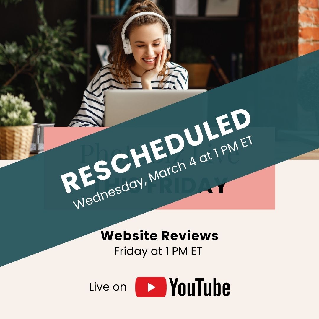 This event has been rescheduled for March 4 at 1:00 PM ET.

Want expert feedback on your website? Join us LIVE for free website reviews. We’ll walk through real client websites and share easy ways to improve your website.

Watch here: youtube.com/watch?v=xEYPaF…