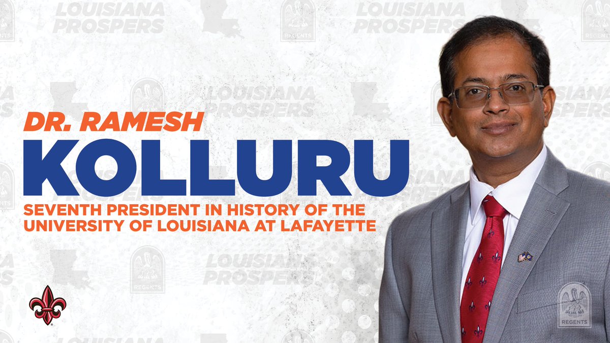 Congratulations to Dr. Ramesh Kolluru on his appointment as the seventh president of the University of Louisiana at Lafayette!

We’re excited to work alongside you to strengthen opportunity, innovation, and Louisiana’s workforce future.

#LaProspers #TalentLivesHere