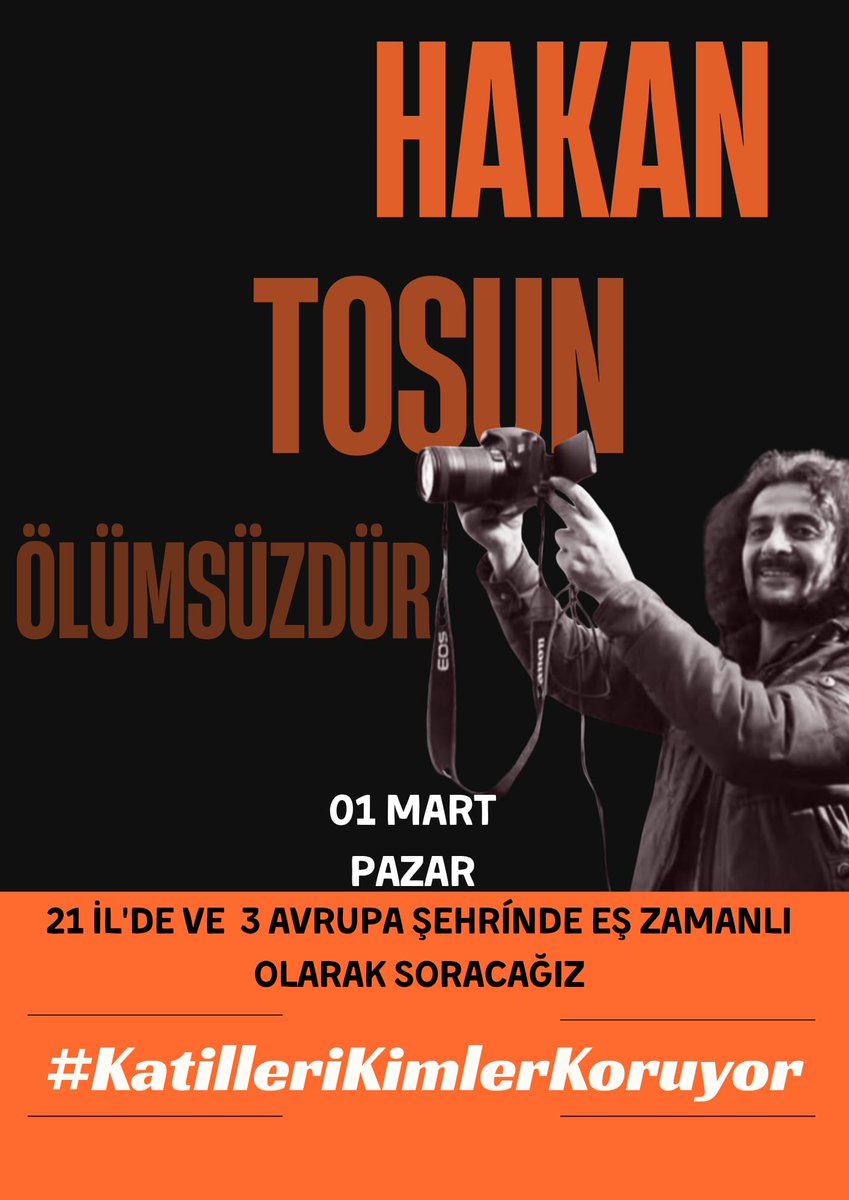 21 İl'de ve 3 Avrupa şehrinde 01 Mart Pazar günü eş zamanlı olarak soracağız;
#KatilleriKimlerKoruyor