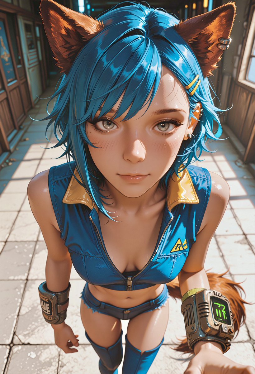 I found a rather strange girl! She says she comes from a shelter! ☢️ 
#FoxyFriday #Fallout