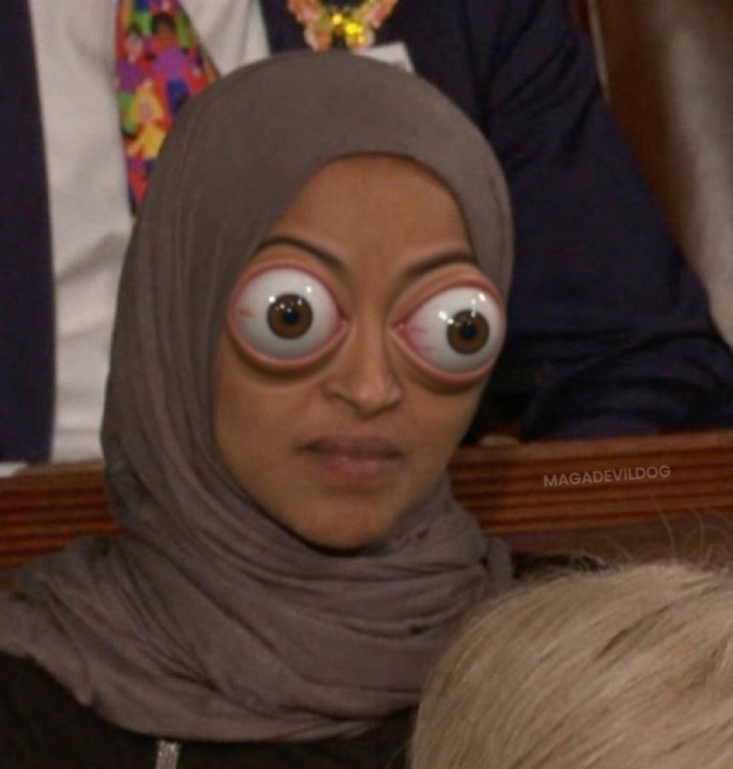 🔥🚨DEVELOPING: Liberals are threatening to get any Conservative who uploads this edited photo of Rep. Ilhan Omar at the State of the Union banned from social media.