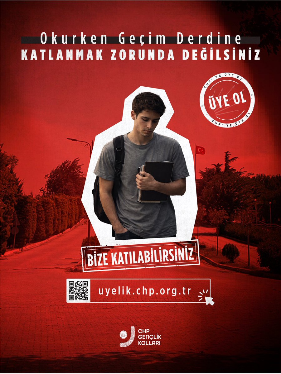 Okurken çalışmaya, geçim derdini düşünürken eğitimini aksatmaya #KatlanmakZorundaDeğilsiniz

Bize Katılabilirsiniz.
uyelik.chp.org.tr