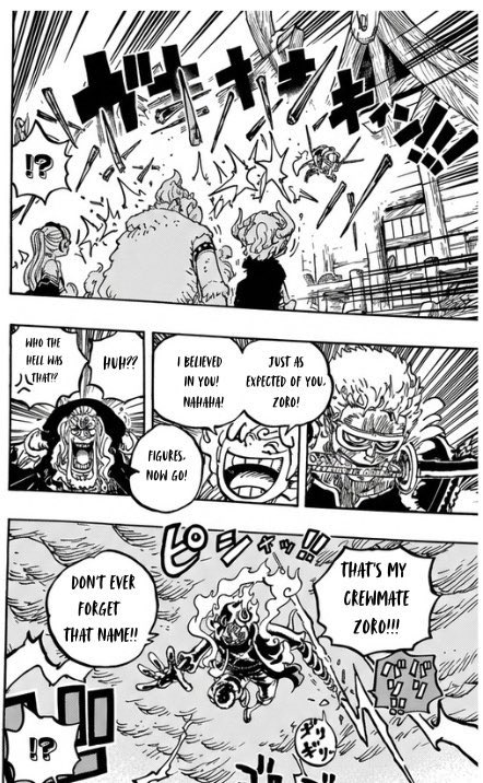 #ONEPIECE1175 
Luffy praising and hyping Zoro like this made me happy.
I really hope Zoro get into a serious fight soon, the devil giant army are no match for him.