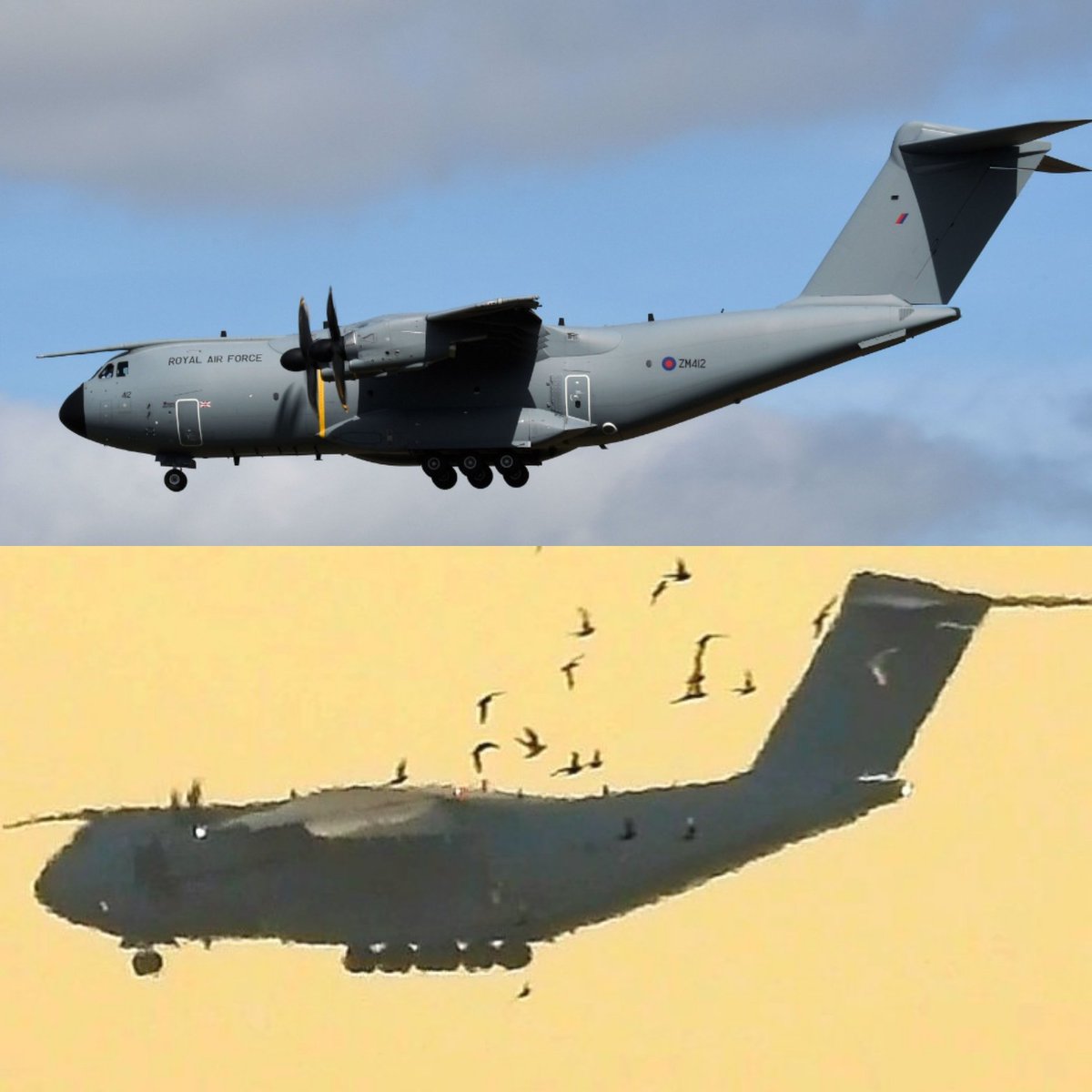 LebanonJets's tweet photo. 3rd #UnitedKingdom UKRAF A400M of the year #ZM412 #43C5E6 started the afternoon in Akrotiri to KingAbdullahAirBase KAAB OJKA long-way-around to Beirut and RTB in a bit as "ASCOT" #RRR9945. Same aircraft was here Apr29,2025 https://t.co/83Q7BdIx4N