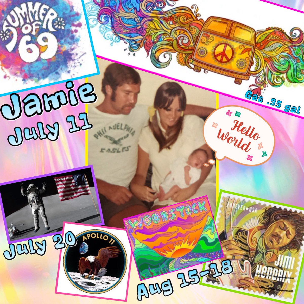 WhidbeyGypsy's tweet image. #PostAFavPic4VioletFeb26
Day 27: Retro 

Mom made these collages for huSis (born in '69) of their life back then! 

Pooh-Bear (cockapoo) on the couch lower left was Mom's last small dog before us! 

#TieDye
#BellBottoms
#GrannyDresses
#HotPants
#VWBus

#TheZeeZisters
#dogsofX