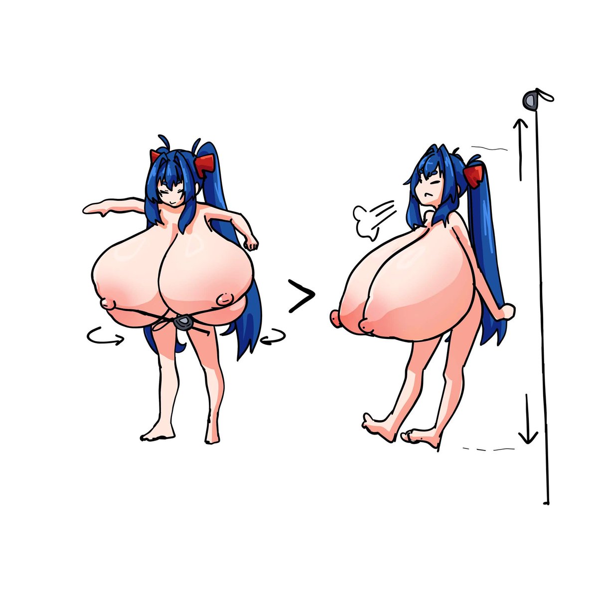 絶対にタッパより乳の方がでかい、タッパが130cmない娘の絵 