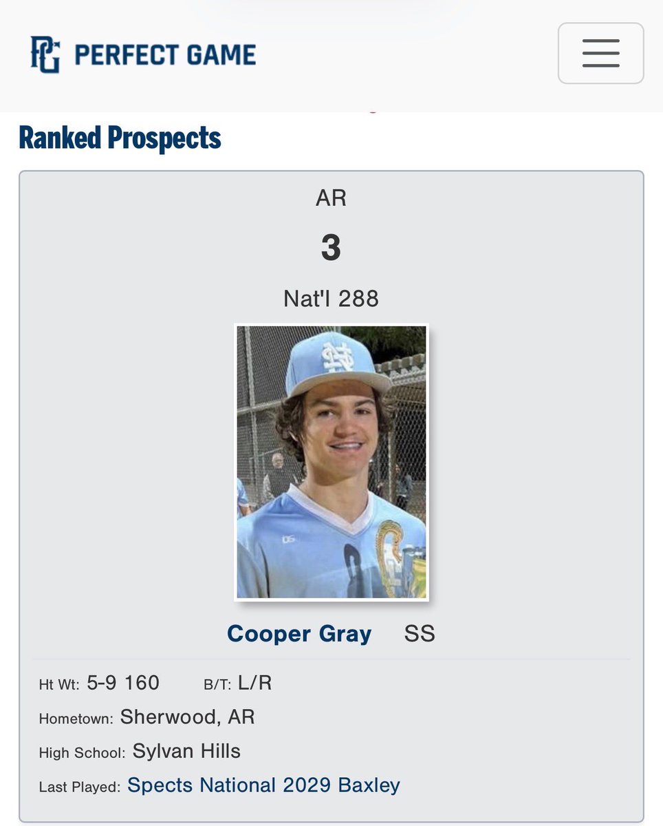 ARPROSPECTS's tweet photo. Congratulations to 2029 Arkansas Prospects Tucker Stanford and Cooper Gray on their updated rankings from PG. They are both ranked within the top 300 of the country and #2 and #3 in Arkansas. Keep working boys! #ProspectsPlayHere @arprospectcoach @BubbaCarpenter_ https://t.co/0ExsuQUcod