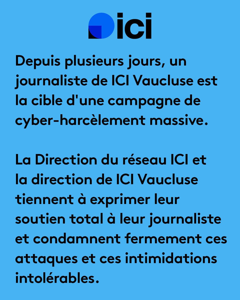 Soutien à notre journaliste à la rédaction de ICI Vaucluse