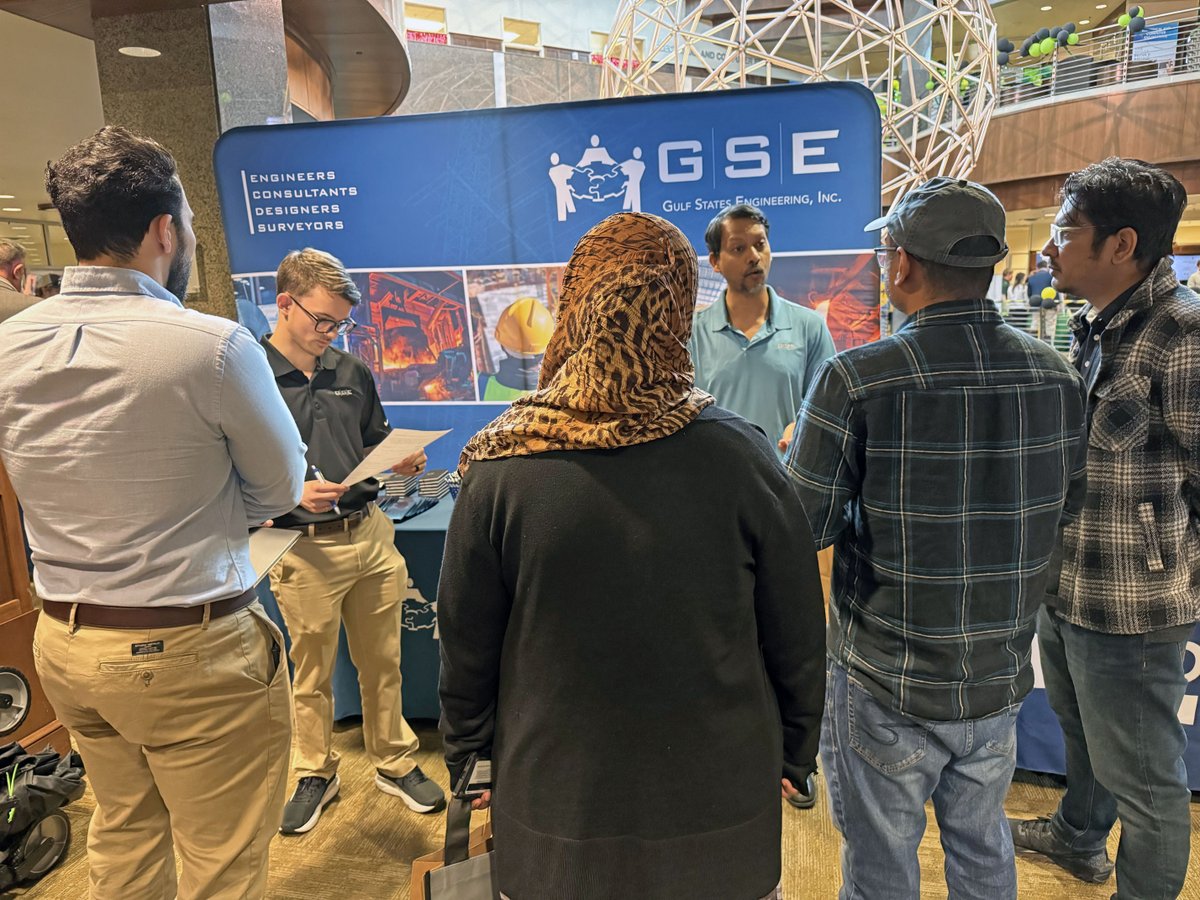 GSE_eng's tweet photo. Meet GSE’s Dr. Partha Sarker and Alex Fleming at the University of South Alabama College of Engineering Career Fair in Shelby Hall! Connect with our team and learn more about our engineering opportunities—here until 3:30 pm today. #EngineeringTheExtraordinary #CreatingSolutions https://t.co/sWgKnlZZcZ