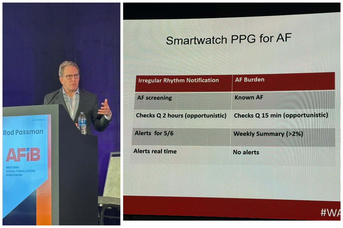 netta_doc's tweet photo. ⌚️ @PassmanRod succinctly summarizes #wearables & #Afib monitoring
• current ⌚️ measure opportunistically
• #smartphone #PPG requires compliance (⬇️ w/>QDay measurements)
• who will read all the #ECGs?
• use ⌚️ in “blind spots”/between traditional patch ECG
#WAFib2026 https://t.co/rjTNkRNZSC