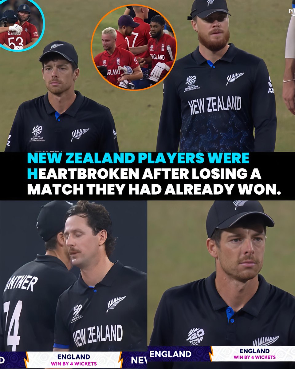 🚨Mitchell Santner, New Zealand's captain, and his team were left heartbroken after a four-wicket loss to England,

 -  Will Jacks' outstanding all-rounder display of 32*(18) and 4-23-3 wickets 
resulted in a comfortable victory for New Zealand.
#T20WorldCup2026