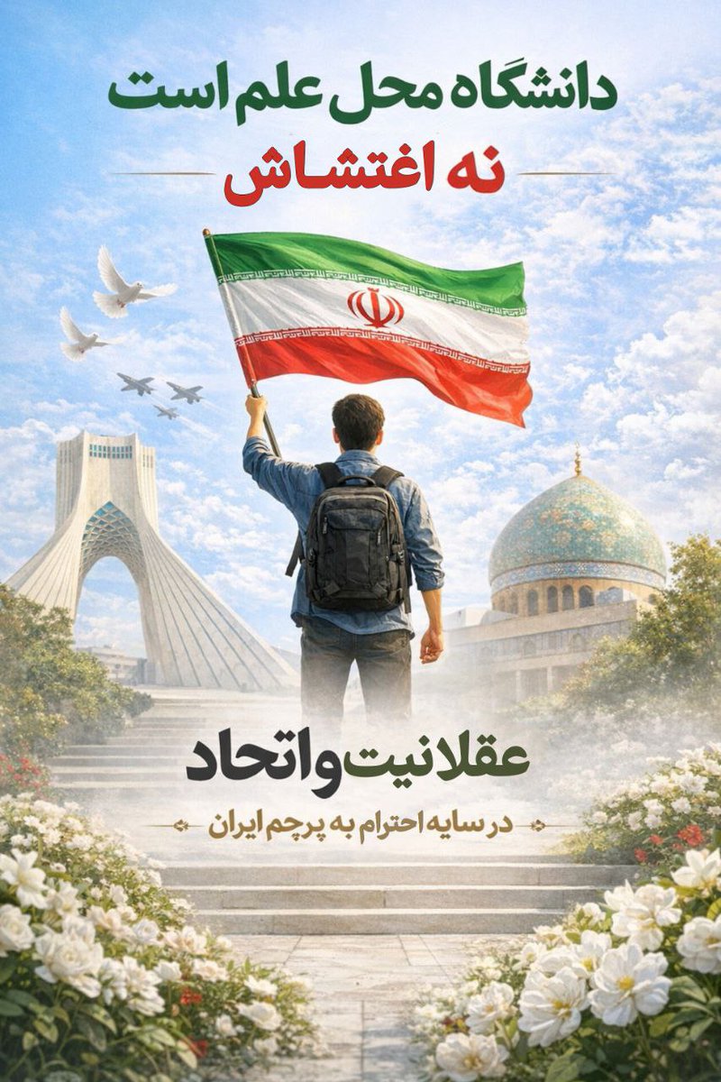 دانشجو یعنی کسی که حقیقت رو جستجو می‌کنه، نه کسی که هشتگ می‌سازه بدون مطالعه.

#جانم_فدای_پرچم 
#ایران_باعزت