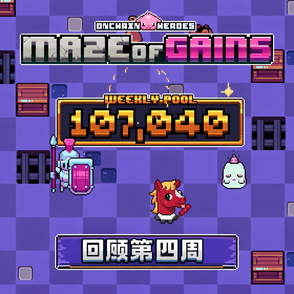 🚨 Maze of Gains 第五周更新

就在刚刚第四周奖池已经锁定~107K USD (~54.9ETH)
第五周改动也公布，主要调整Jackpot部分⚡
----------------------------------------------------------
🎰 Sir Jackpot 调整

将在 第 7 层或以上 出现，高额奖励概率上限从 10 层提升至 15 层