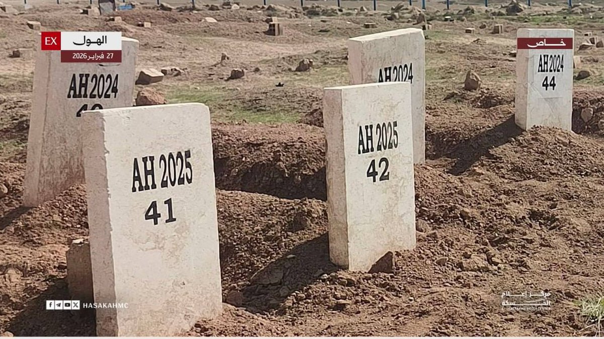 QalaatAlMudiq's tweet photo. #Syria: this is how people detained in Hawl camp were buried by #SDF. 

Only numbers. https://t.co/ASHZMiGKTg