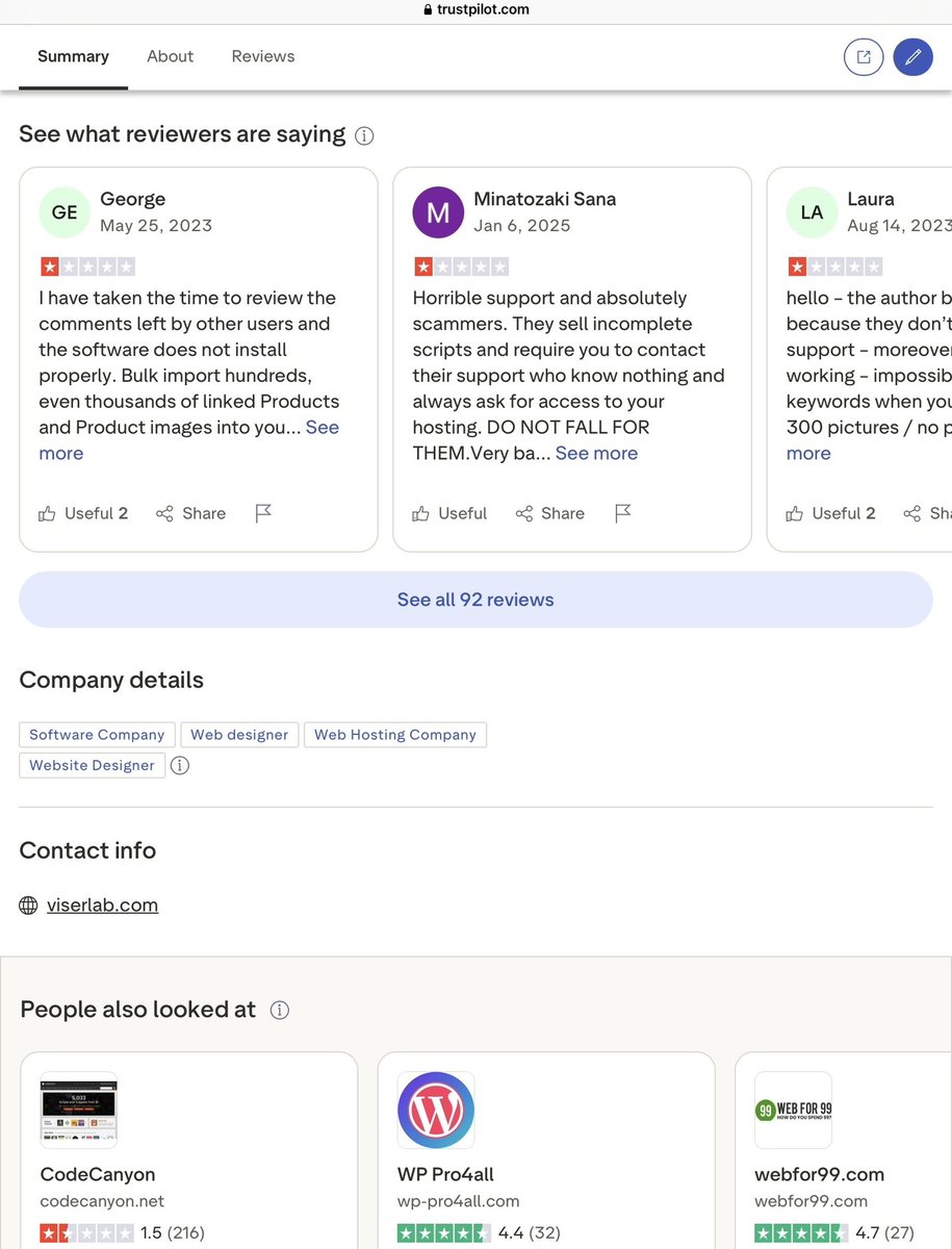 #ViserLab <a href="/Viserlab360/">Viserlab</a> Viser Reviews on <a href="/Trustpilot/">Trustpilot</a> 

“Also download demo and makes my phone freeze”

“Has a backdoor in their installer, sends your admin credentials to their servers”

#ViserBank #MineLab #Laravel #Dhaka #Bangladesh #Sheridan #Wyoming #Banking #Finance #Crypto👆
