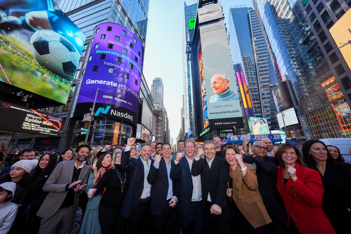 NasdaqExchange's tweet photo. At the crossroads of machine learning, automated experimentation and cutting-edge science, @generate_biomed is revolutionizing drug discovery and development. 

Here’s to building the future of medicine, $GENB! #NasdaqListed https://t.co/yaWT5LIuSP