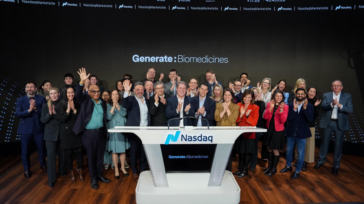 NasdaqExchange's tweet photo. At the crossroads of machine learning, automated experimentation and cutting-edge science, @generate_biomed is revolutionizing drug discovery and development. 

Here’s to building the future of medicine, $GENB! #NasdaqListed https://t.co/yaWT5LIuSP