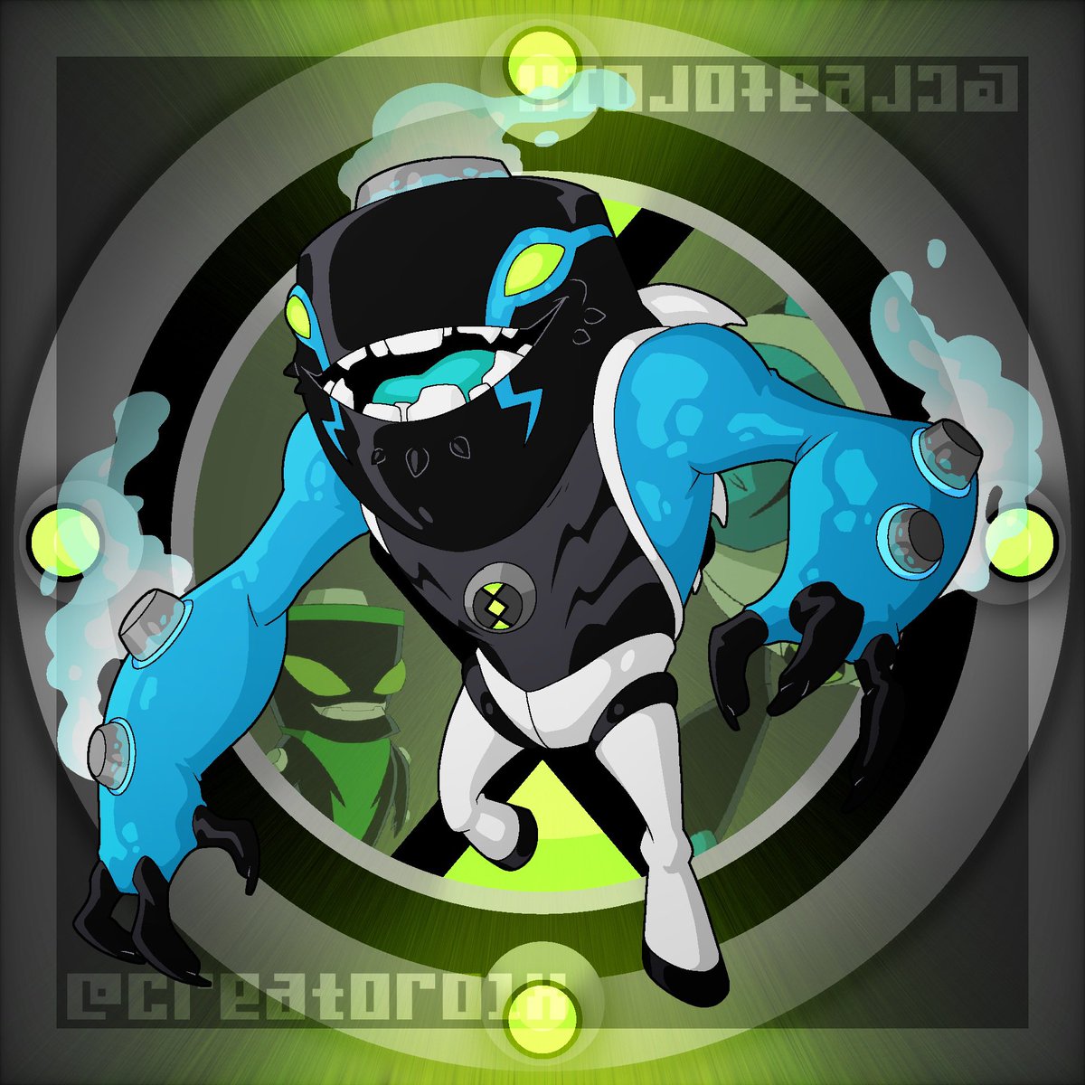 Creator01X's tweet photo. #b10fusionfeb | Day 27: Buzzshock / Arctiguana

This maniacal electric freezer won’t stop till you’re cold in your tracks. Only they can be the most energetic one!

Prompt List provided by zebraknight1 

#ben10 #ben10classic #buzzshock #arctiguana https://t.co/yzLiYCQKNR