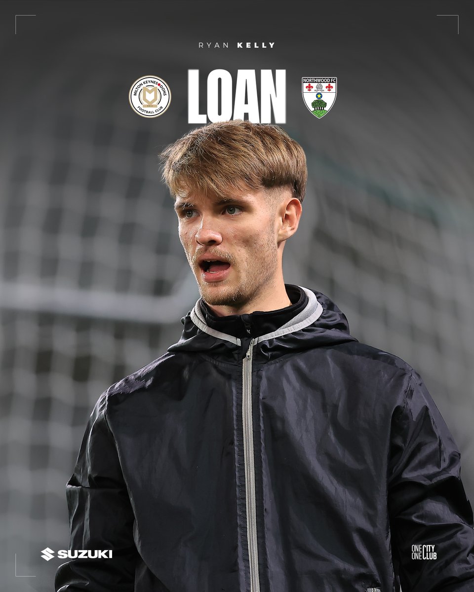 MKDonsFCAcademy's tweet photo. #MKDonsAcademy are pleased to announce goalkeeper Ryan Kelly has completed a youth loan move to Southern League Division One Central side, Northwood 🤝

All of us at Stadium MK look forward to watching Ryan’s development and wish him the best of luck with The Woods 👏

#COYD https://t.co/byamAVMD6x