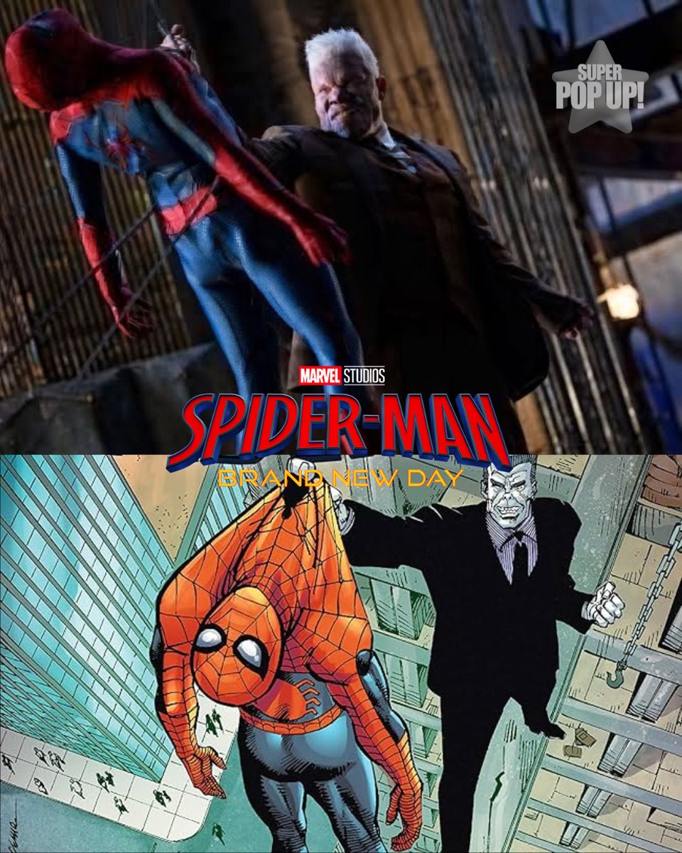 _superpopup's tweet photo. Supuestas filtraciones muestran al #spiderman de #tomholland siendo sometido por su icónico villano #tombstone, recreando así la portada de un número del personaje arácnido 🕸️🔥 https://t.co/30SwwWR03M