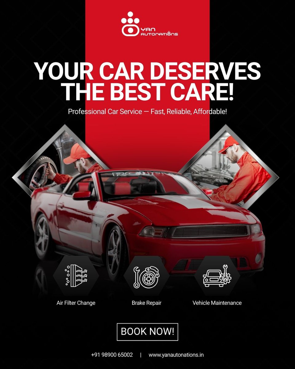 yan_autonations's tweet image. Your Car Deserves The Best Care!

At Yan Autonations, we provide:
✔ Air Filter Change
✔ Brake Repair
✔ Complete Vehicle Maintenance
✔ Fast &amp;amp; Reliable Service

Book Now &amp;amp; Drive Stress-Free.
#YanAutonations #CarGarage #BrakeRepair #VehicleMaintenance #AutoExperts #NaviMumbai