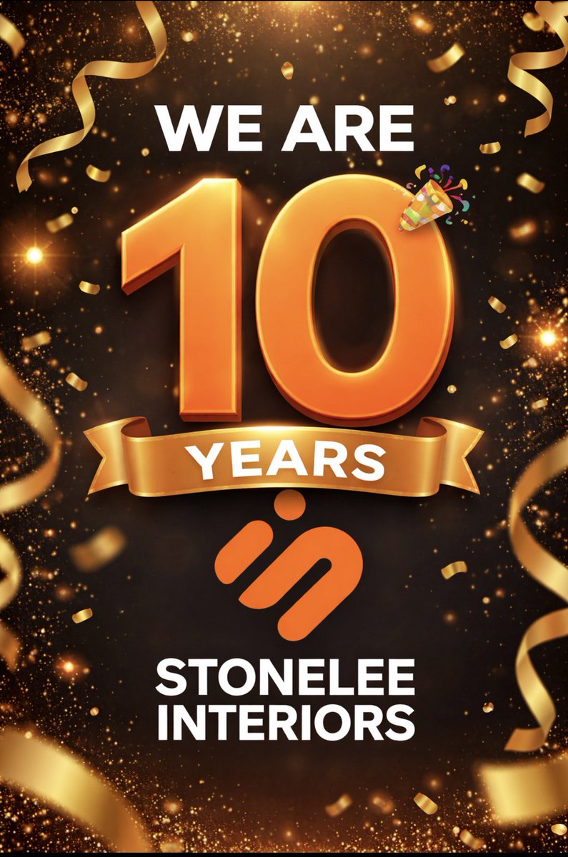 Stonelee_Ints's tweet photo. We’re turning 10! 🎉

A decade of creating beautiful spaces, building lasting relationships, and bringing your visions to life.

Thank you for being part of our journey — here’s to many more years of creating inspiring workplaces

#StoneleeInteriors #10YearsStrong #Anniversary https://t.co/NWIGsGHQpZ