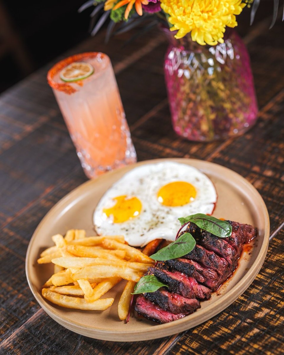We’ve got egg-xactly what your brunch dreams are made of 🥩🍳 

Our Prime Steak &amp; Eggs pairs juicy prime flap steak with two sunny-side-up eggs, crispy fries, and a bold kick of salsa macha.

Brunch served FRI-SUN from 11AM-4PM ✨