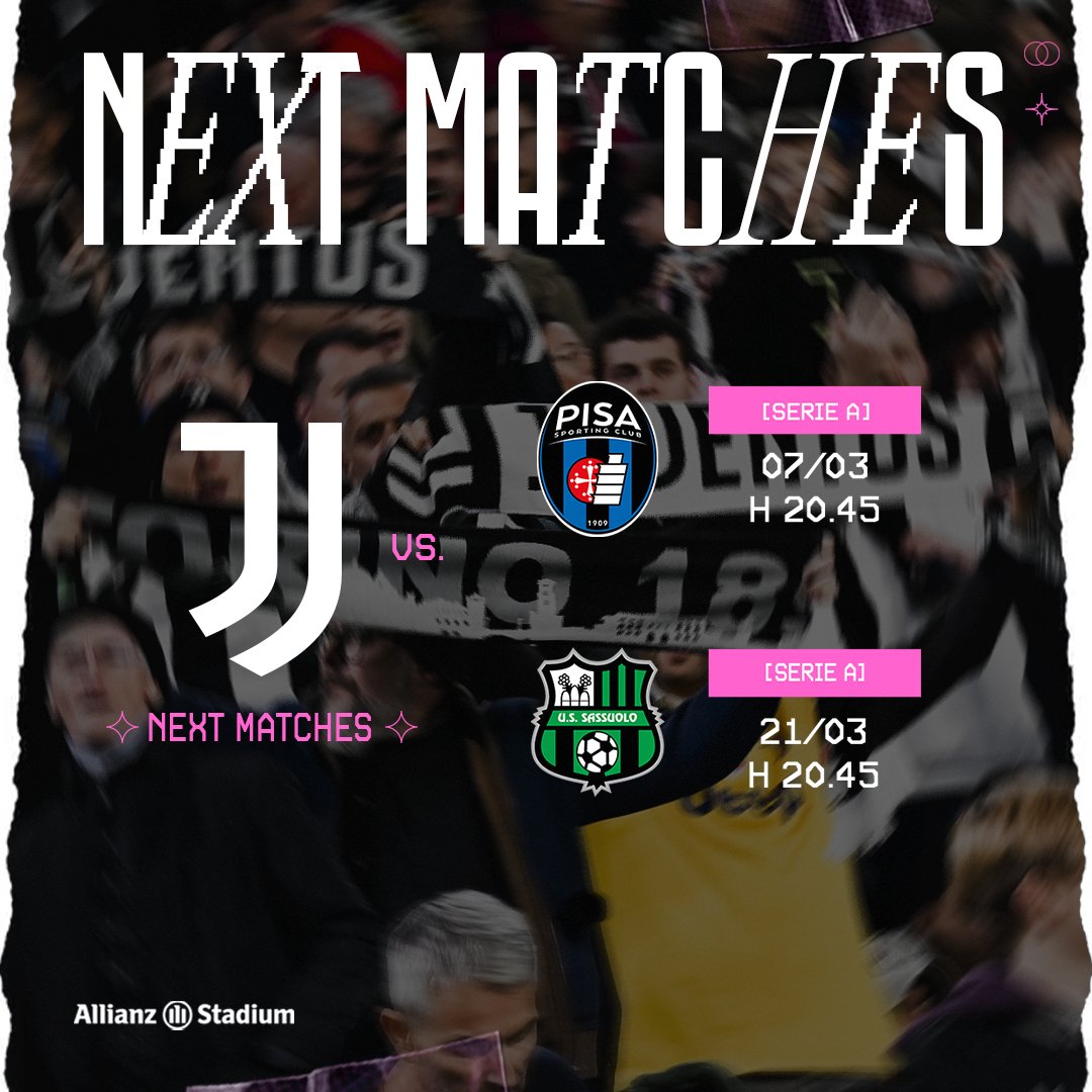 Bianconeri, vi aspettiamo all'Allianz Stadium per le prossime sfide casalinghe 🤍🖤

🎟️ juve.it/Tickets-Allian…