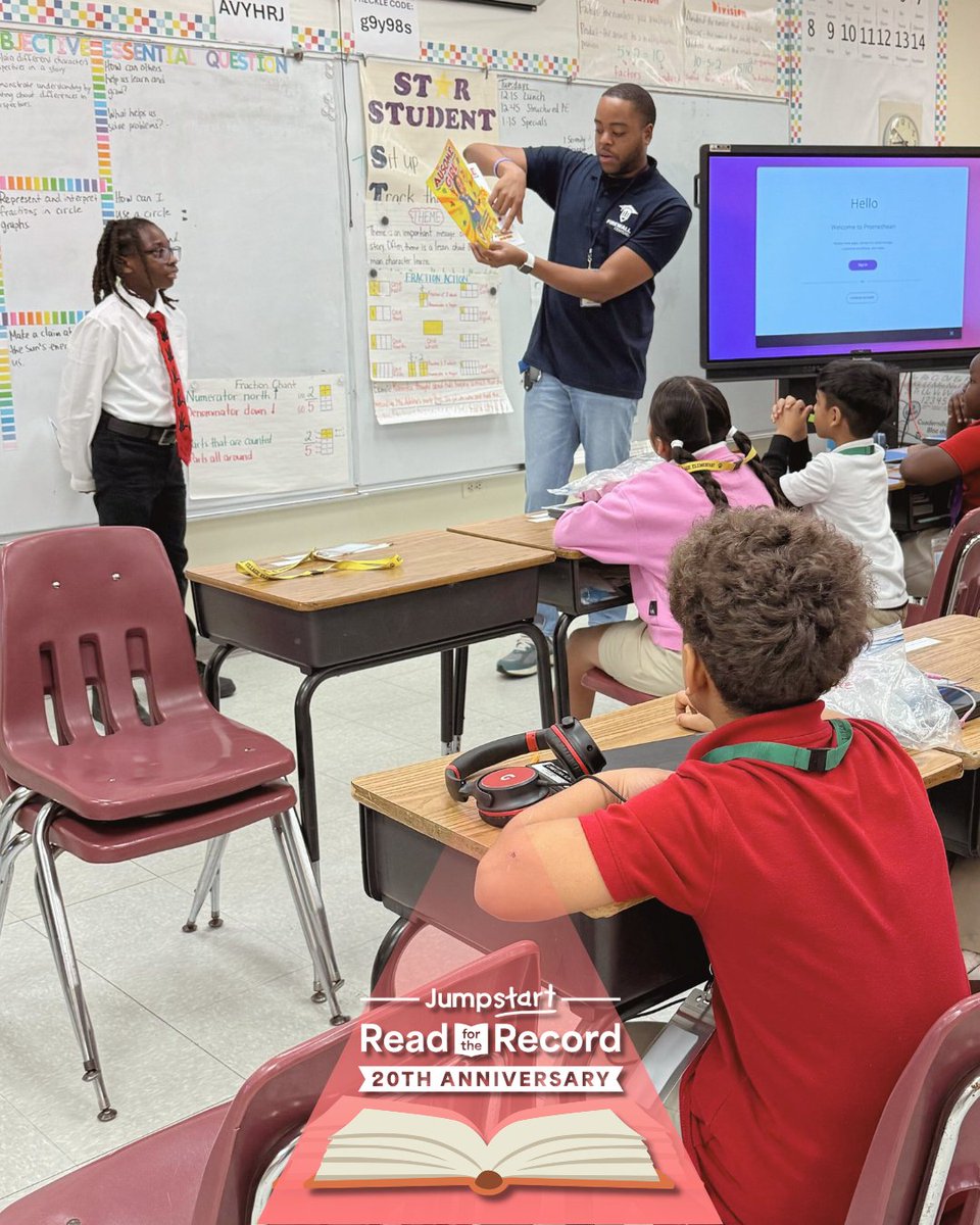 FirewallCenters's tweet photo. Celebrating the 20th anniversary of Read for the Record with our annual tradition of high school students reading See Marcus Grow to elementary kids. So much joy on both sides. Thank you @CSCBroward and @Jumpstart for bringing our community together. #ReadForTheRecord https://t.co/eC1ZmIWAkV